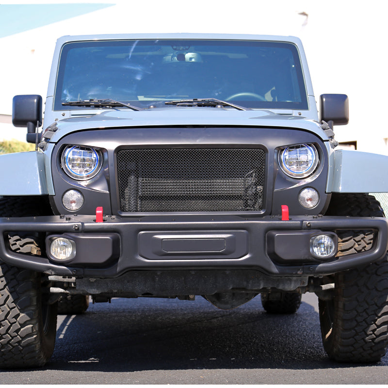 2007-2018 Jeep Wrangler Matte Black ABS Mesh Grille