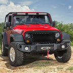 2007-2018 Jeep Wrangler Matte Black Rivet Style Mesh Grille