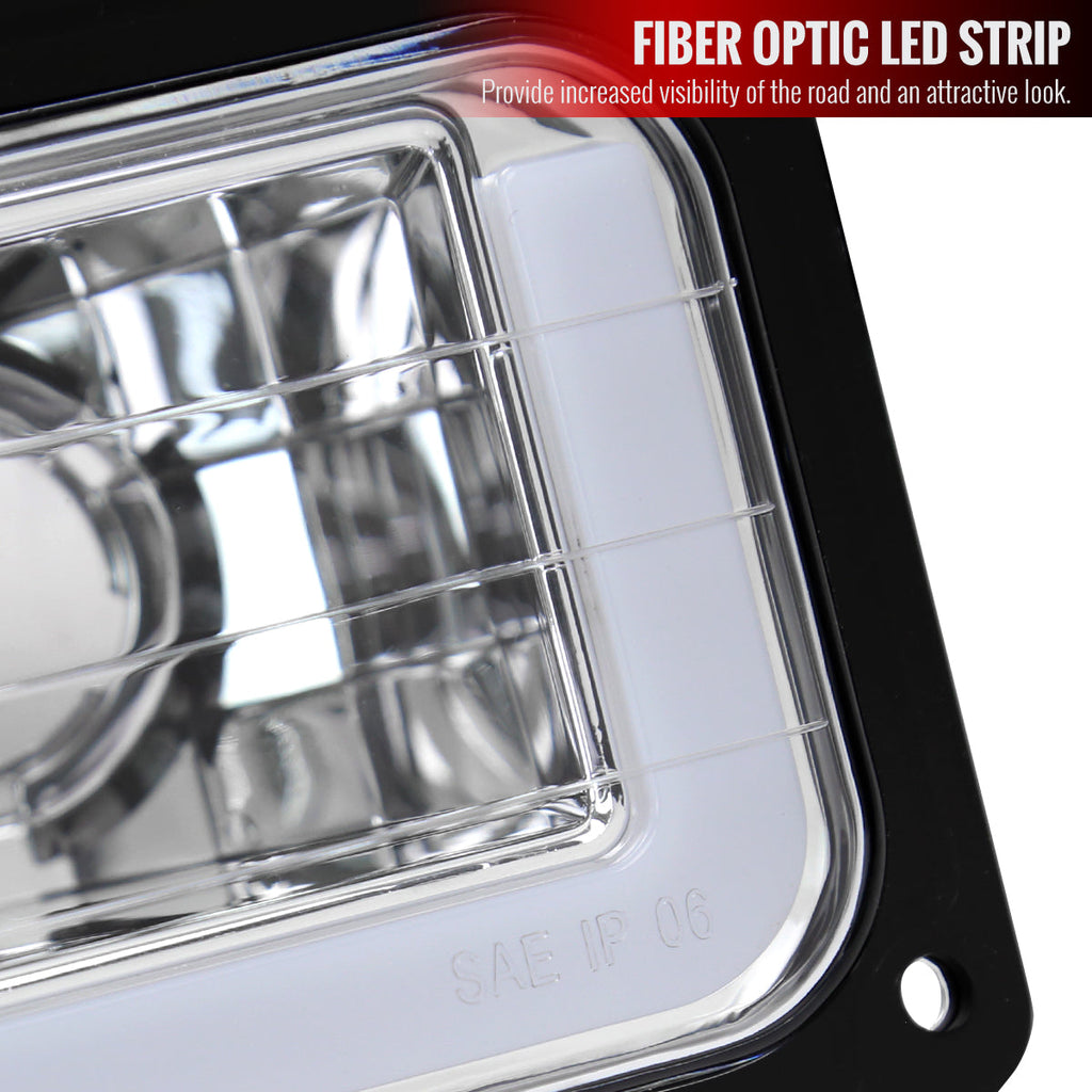 1988-1998 Chevrolet C10 GMC C/K LED Strip Bumper Corner Signal Lights (Chrome Housing/Clear Lens)