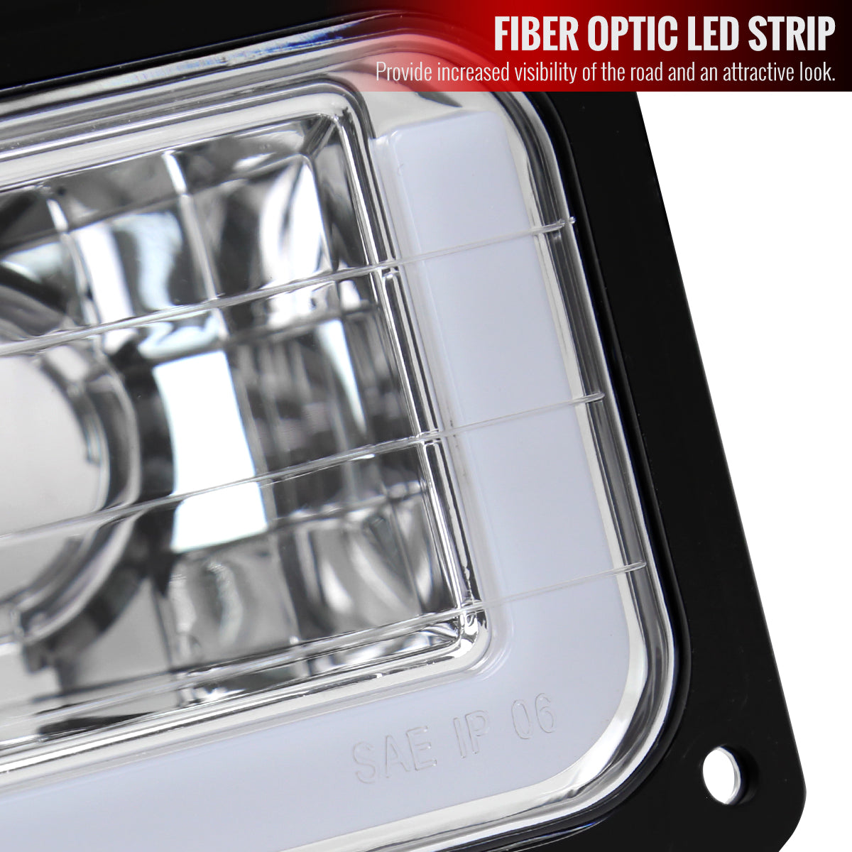 1988-1998 Chevrolet C10 GMC C/K LED Strip Bumper Corner Signal Lights (Chrome Housing/Clear Lens)