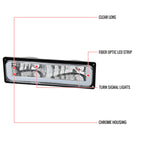 1988-1998 Chevrolet C10 GMC C/K LED Strip Bumper Corner Signal Lights (Chrome Housing/Clear Lens)