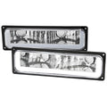 1988-1998 Chevrolet C10 GMC C/K LED Strip Bumper Corner Signal Lights (Chrome Housing/Clear Lens)
