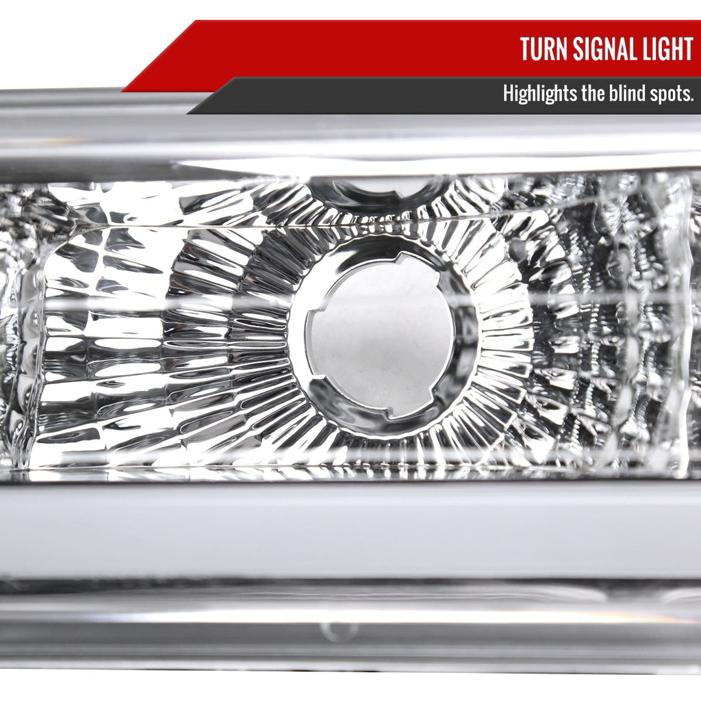 1988-1998 Chevrolet/GMC C10 C/K LED Strip Bumper Corner Signal Lights (Chrome Housing/Clear Lens)