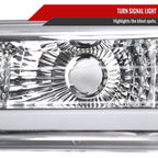 1988-1998 Chevrolet/GMC C10 C/K LED Strip Bumper Corner Signal Lights (Chrome Housing/Clear Lens)