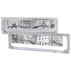 1988-1998 Chevrolet/GMC C10 C/K LED Strip Bumper Corner Signal Lights (Chrome Housing/Clear Lens)