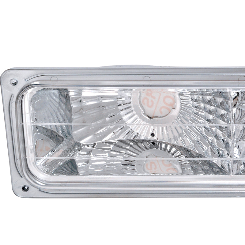 1994-1998 Chevrolet C/K 1500 2500/Tahoe Dual Halo Projector Headlights With Bumper and Corner Signal Lights (Chrome Housing/Clear Lens)
