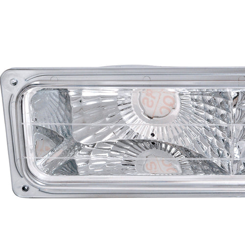 1994-1998 Chevrolet C/K 1500 2500/Tahoe Dual Halo Projector Headlights With Bumper and Corner Signal Lights (Chrome Housing/Clear Lens)