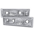 1988-1999 Chevrolet C/K C10/Suburban/Silverado/Tahoe GMC Sierra/Yukon Bumper Lights (Chrome Housing/Clear Lens)