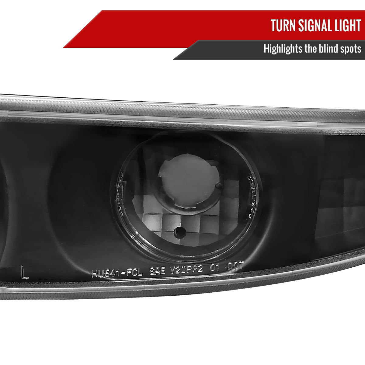 2000-2006 GMC Sierra/Yukon/Yukon XL Denali Bumper Lights (Matte Black Housing/Clear Lens)