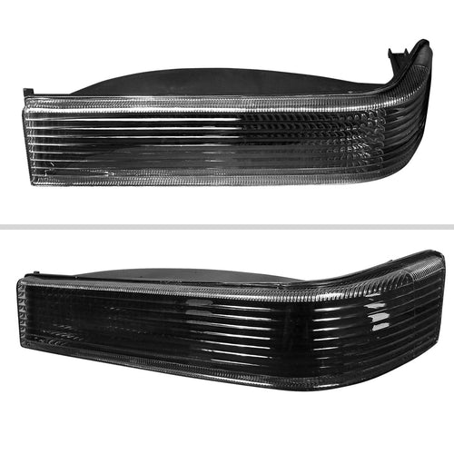 1993-1996 Jeep Grand Cherokee Bumper Signal Lights (Matte Black Housing/Clear Lens)