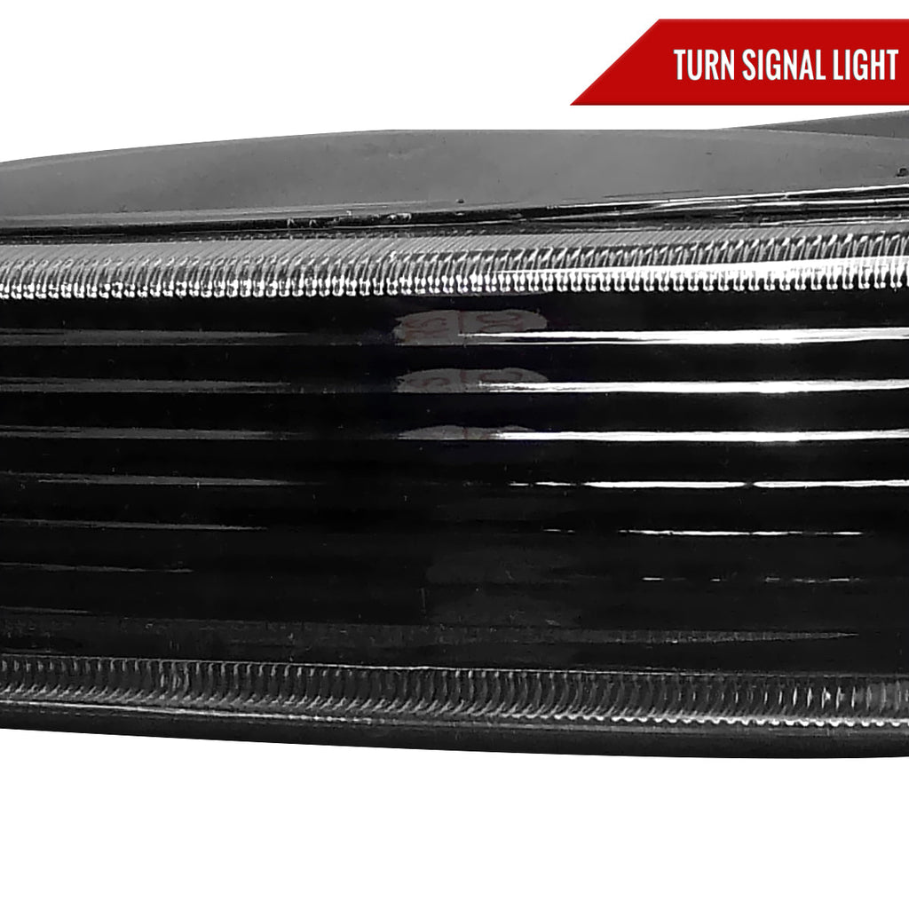 1993-1996 Jeep Grand Cherokee Bumper Signal Lights (Matte Black Housing/Clear Lens)