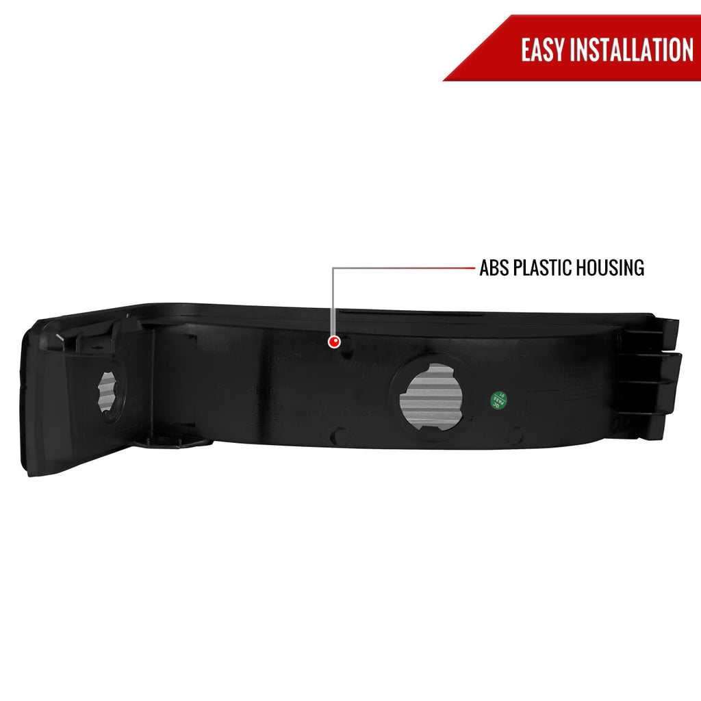 1993-1996 Jeep Grand Cherokee Bumper Signal Lights (Matte Black Housing/Clear Lens)