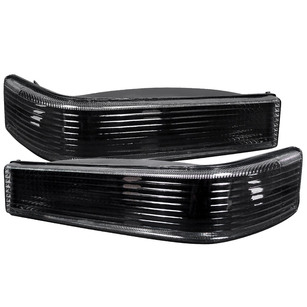 1993-1996 Jeep Grand Cherokee Bumper Signal Lights (Matte Black Housing/Clear Lens)