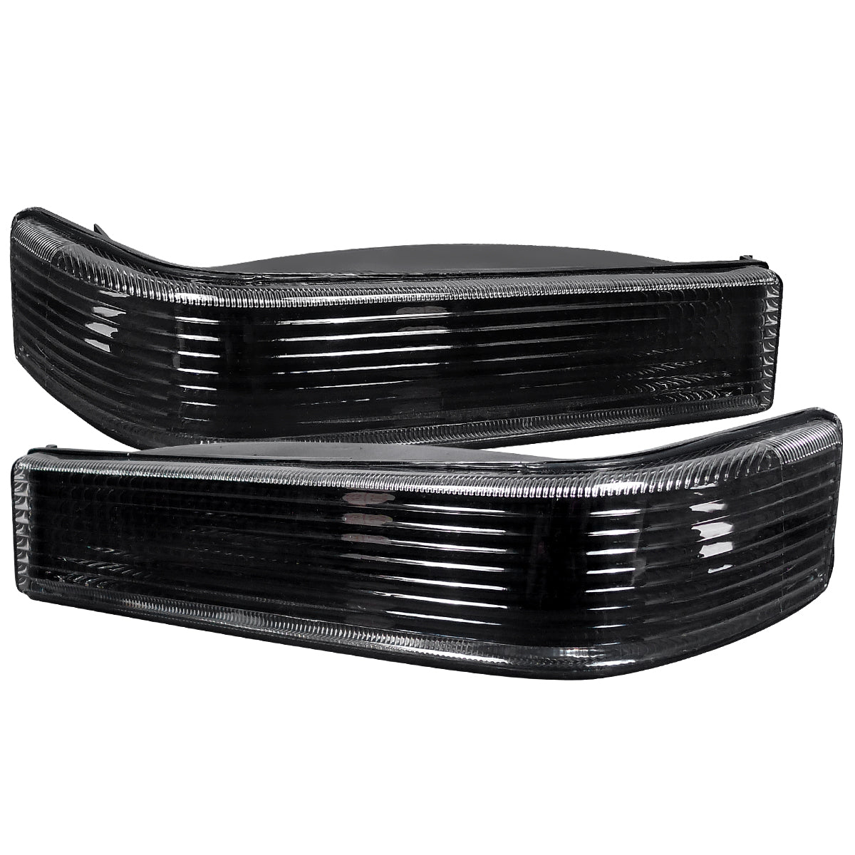 1993-1996 Jeep Grand Cherokee Bumper Signal Lights (Matte Black Housing/Clear Lens)