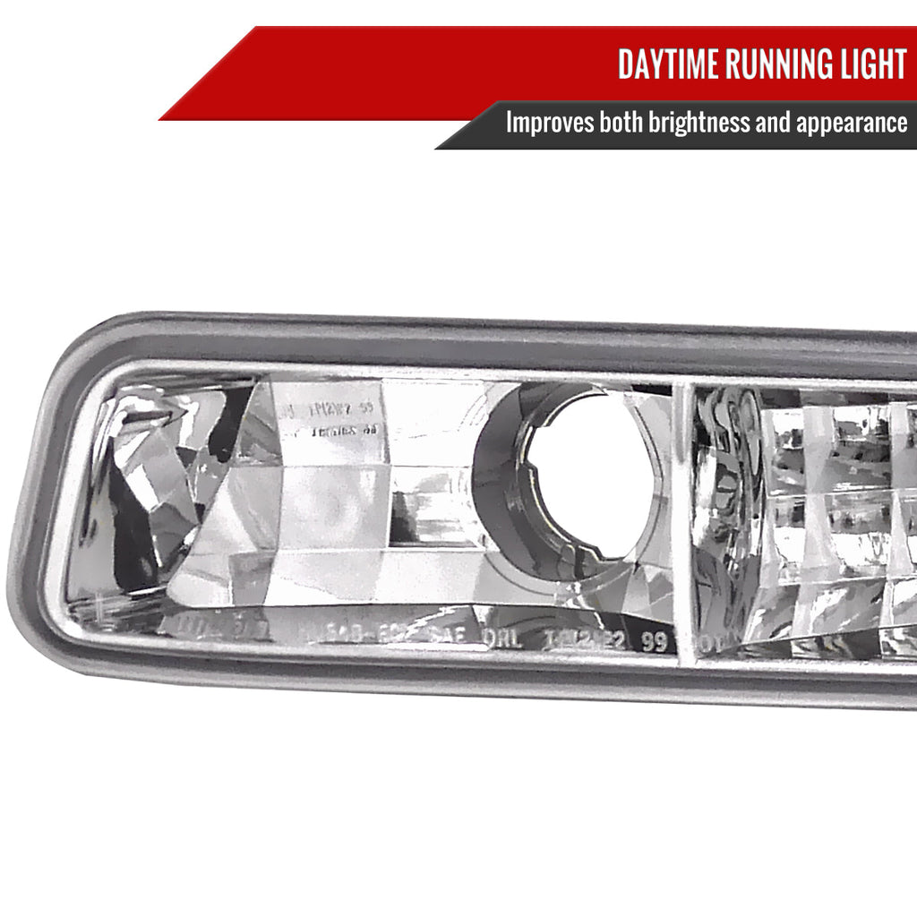 1999-2007 GMC Sierra/Yukon/Yukon XL Bumper Lights (Chrome Housing/Clear Lens)