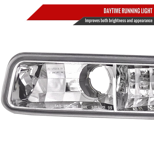 1999-2007 GMC Sierra/Yukon/Yukon XL Bumper Lights (Chrome Housing/Clear Lens)
