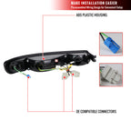 1999-2006 GMC Sierra/ 2000-2006 Yukon/Yukon XL Dual Halo Projector Headlights with LED Sequential Turn Signal Bumper Lights (Glossy Black Housing/Smoked Lens)