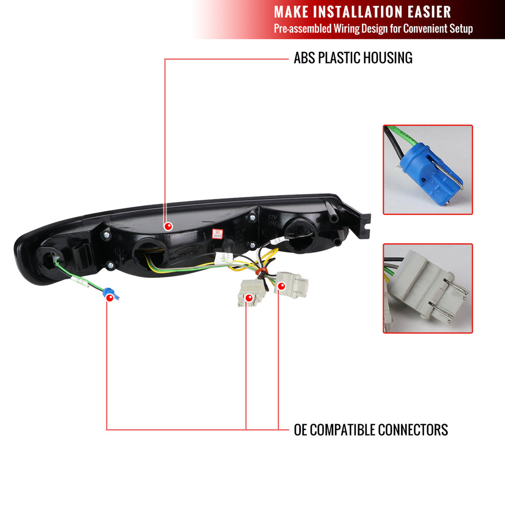 1999-2006 GMC Sierra/ 2000-2006 Yukon/Yukon XL Dual Halo Projector Headlights with LED Sequential Turn Signal Bumper Lights (Chrome Housing/Clear Lens)