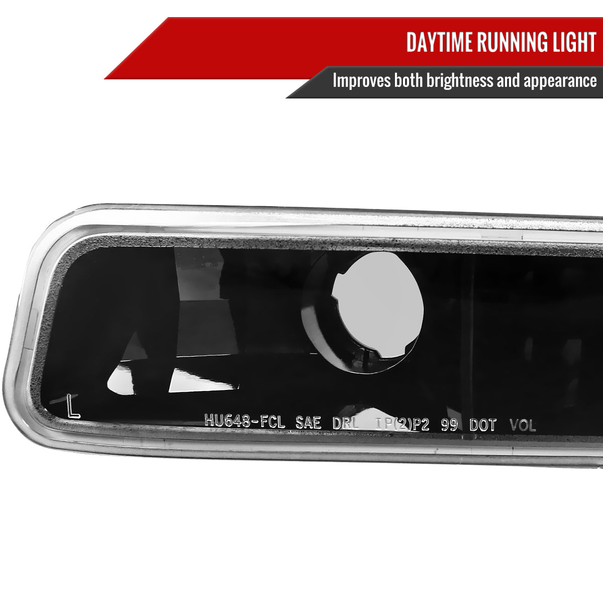 1999-2007 GMC Sierra/Yukon/Yukon XL Bumper Lights (Black Housing/Clear Lens)