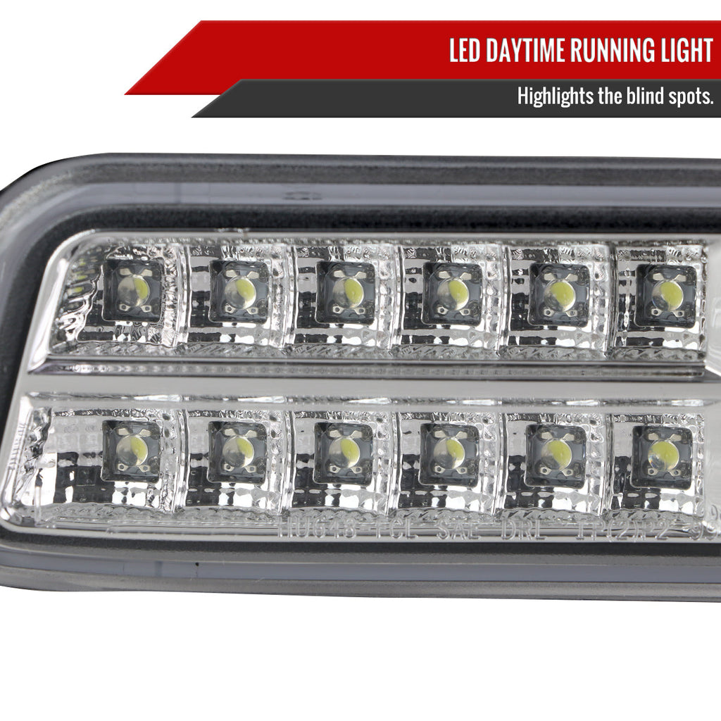1999-2007 GMC Sierra/Yukon/Yukon XL Bumper Lights w/ Sequential Turn Signal Lights (Chrome Housing/Clear Lens)