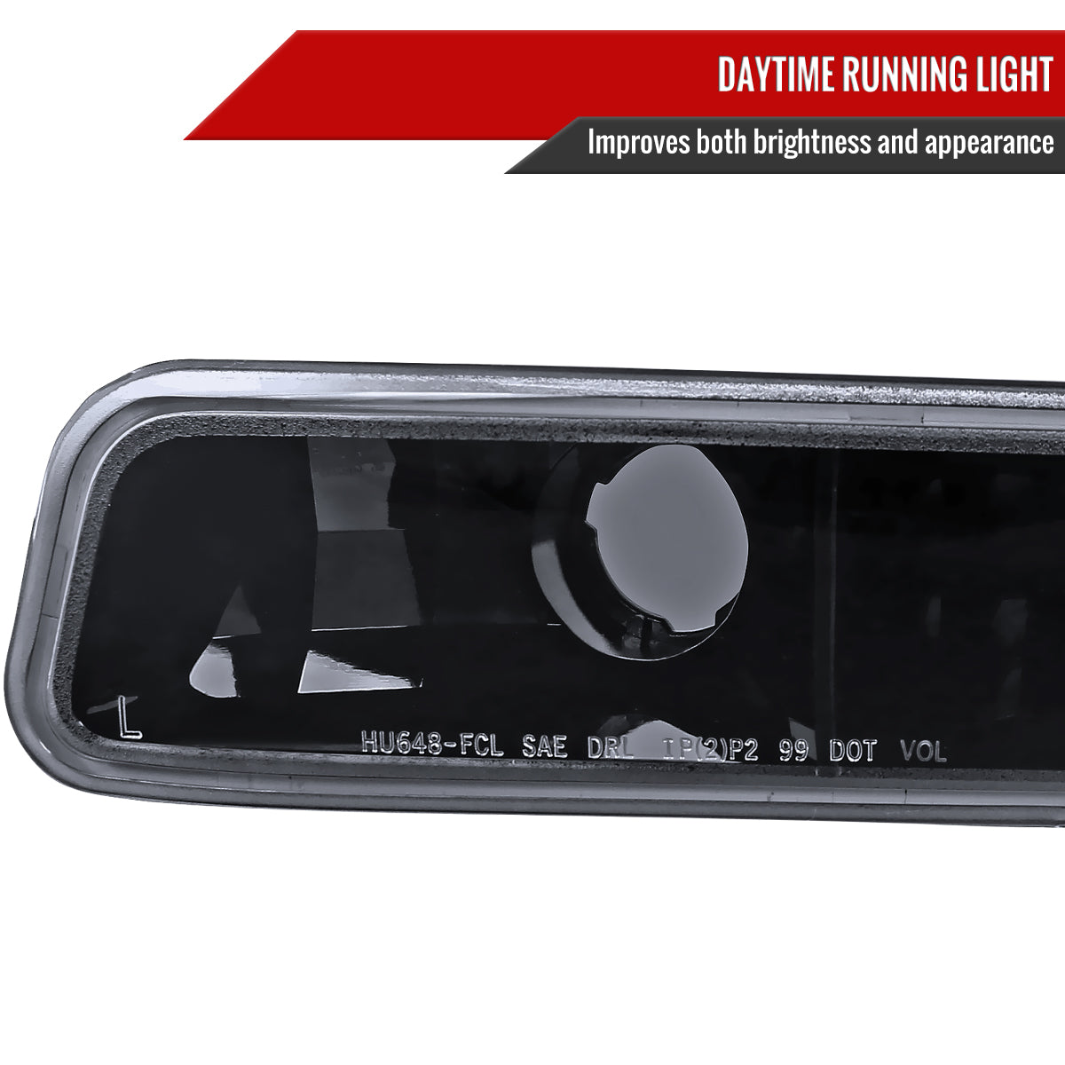 1999-2007 GMC Sierra/Yukon/Yukon XL Bumper Lights (Glossy Black Housing/Smoked Lens)
