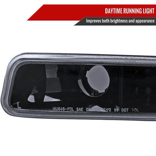 1999-2007 GMC Sierra/Yukon/Yukon XL Bumper Lights (Glossy Black Housing/Smoked Lens)