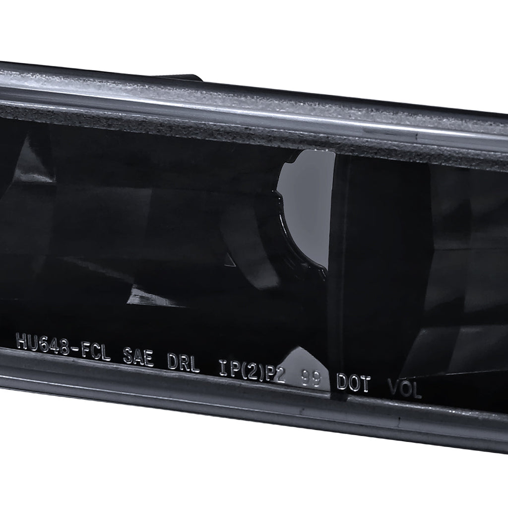 1999-2007 GMC Sierra/Yukon/Yukon XL Bumper Lights (Glossy Black Housing/Smoked Lens)