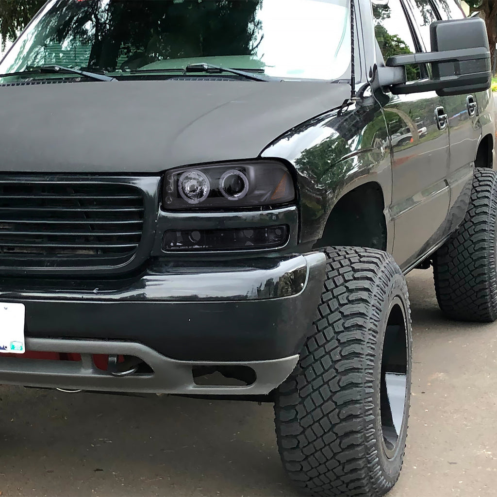 1999-2007 GMC Sierra/Yukon/Yukon XL Bumper Lights (Glossy Black Housing/Smoked Lens)
