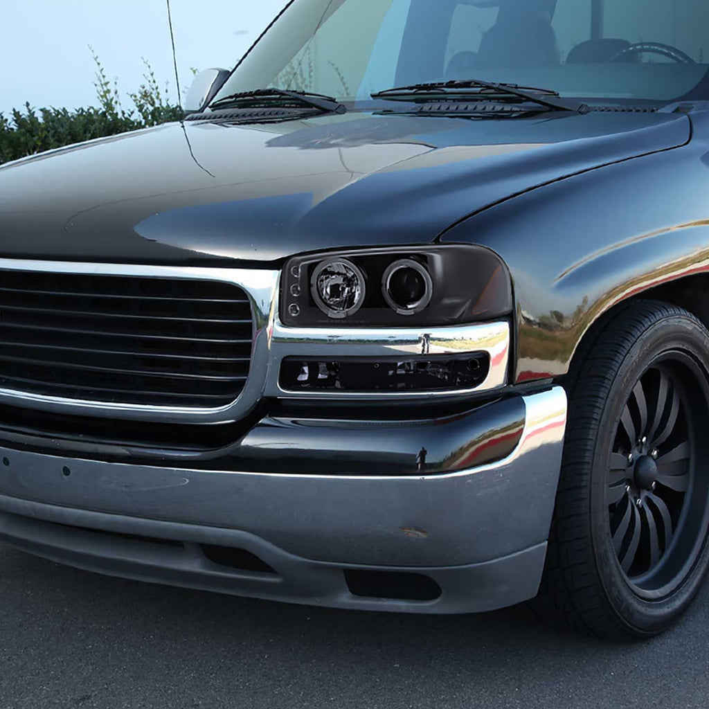1999-2007 GMC Sierra/Yukon/Yukon XL Bumper Lights (Glossy Black Housing/Smoked Lens)