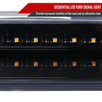 1999-2006 GMC Sierra/ 2000-2006 Yukon/Yukon XL Dual Halo Projector Headlights with LED Sequential Turn Signal Bumper Lights (Glossy Black Housing/Smoked Lens)