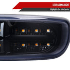 1999-2006 GMC Sierra/ 2000-2006 Yukon/Yukon XL Dual Halo Projector Headlights with LED Sequential Turn Signal Bumper Lights (Glossy Black Housing/Smoked Lens)