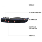 1999-2007 GMC Sierra/Yukon/Yukon XL Bumper Lights w/ Sequential Turn Signal Lights (Glossy Black Housing/Smoked Lens)