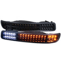 1999-2007 GMC Sierra/Yukon/Yukon XL Bumper Lights w/ Sequential Turn Signal Lights (Glossy Black Housing/Smoked Lens)