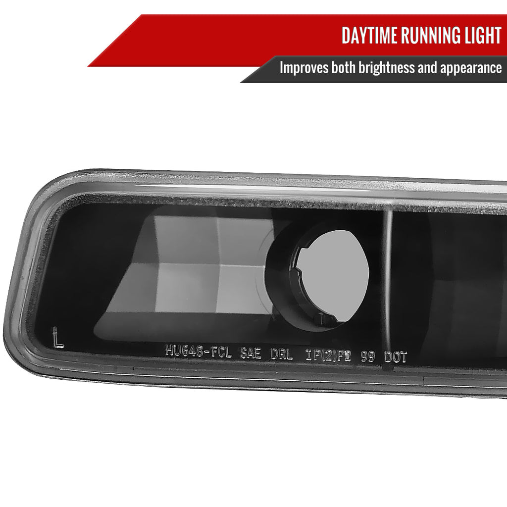 1999-2007 GMC Sierra/Yukon/Yukon XL Bumper Lights (Matte Black Housing/Clear Lens)