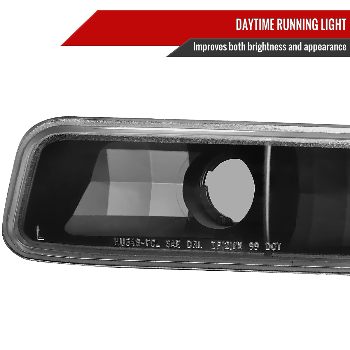 1999-2007 GMC Sierra/Yukon/Yukon XL Bumper Lights (Matte Black Housing/Clear Lens)