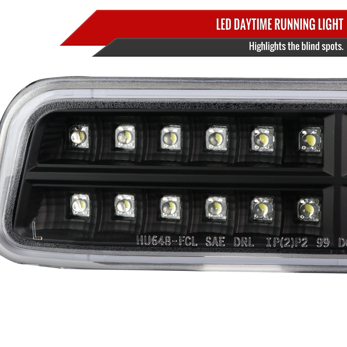 1999-2007 GMC Sierra/Yukon/Yukon XL Bumper Lights w/ Sequential Turn Signal Lights (Matte Black Housing/Clear Lens)