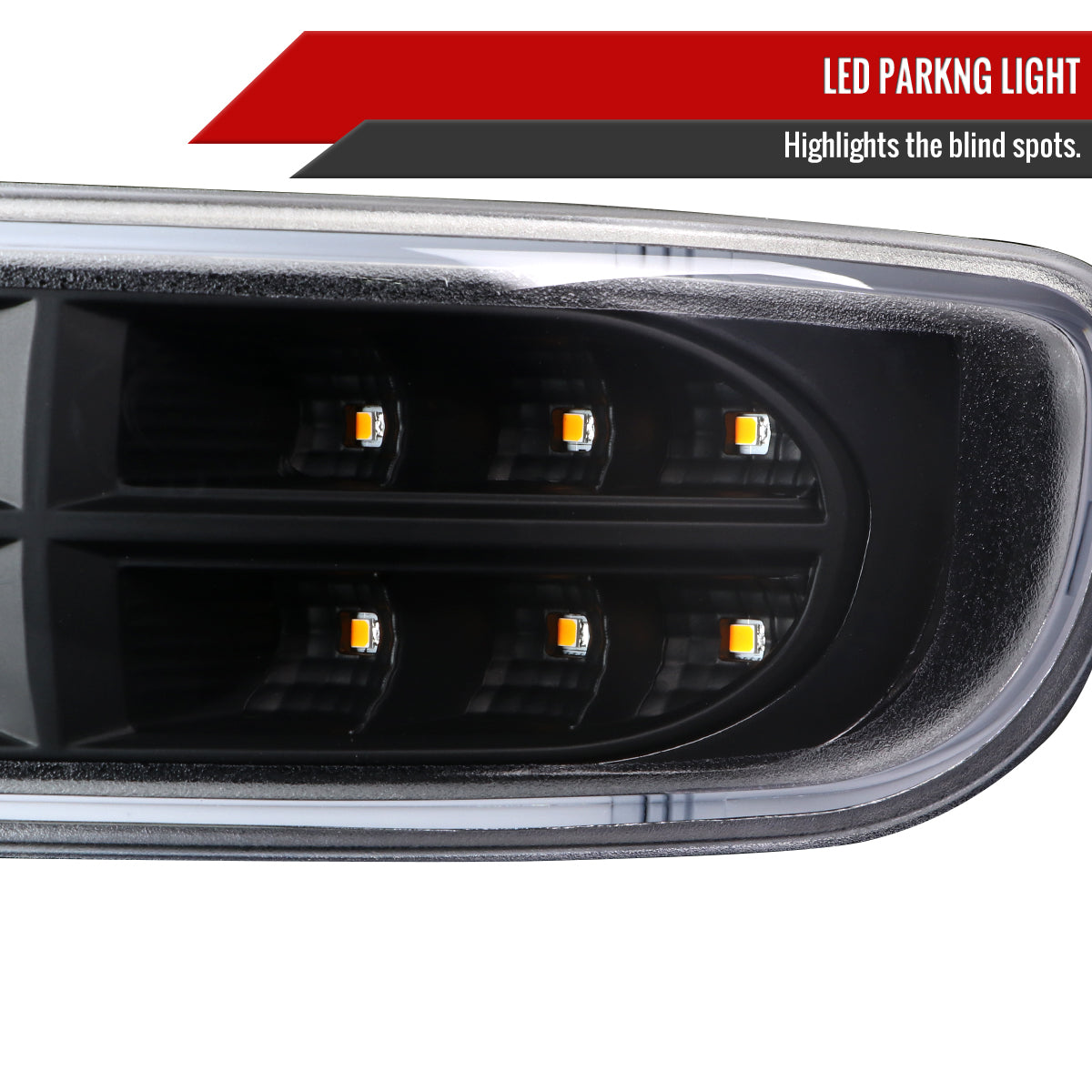1999-2007 GMC Sierra/Yukon/Yukon XL Bumper Lights w/ Sequential Turn Signal Lights (Matte Black Housing/Clear Lens)