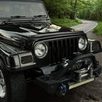 1997-2006 Jeep Wrangler Front Bumper LED Turn Signal Lights (Chrome Housing / Smoked Lens)