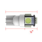 T10 5 SMD Wedge LED License Plate, Side Marker, Lamp Light Bulb - 2PC (White)