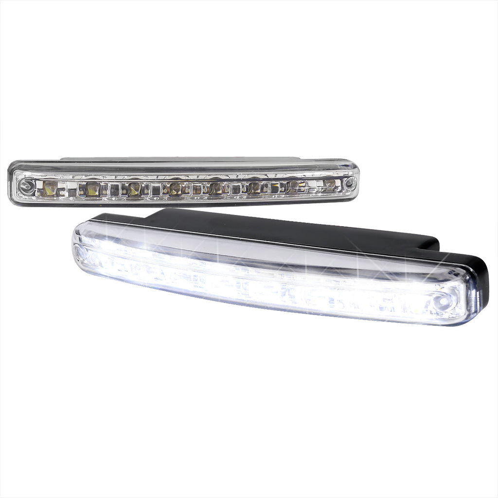 Universal 4W 8 LED 6000K Daytime Running Lights (Chrome Housing/Clear Lens)