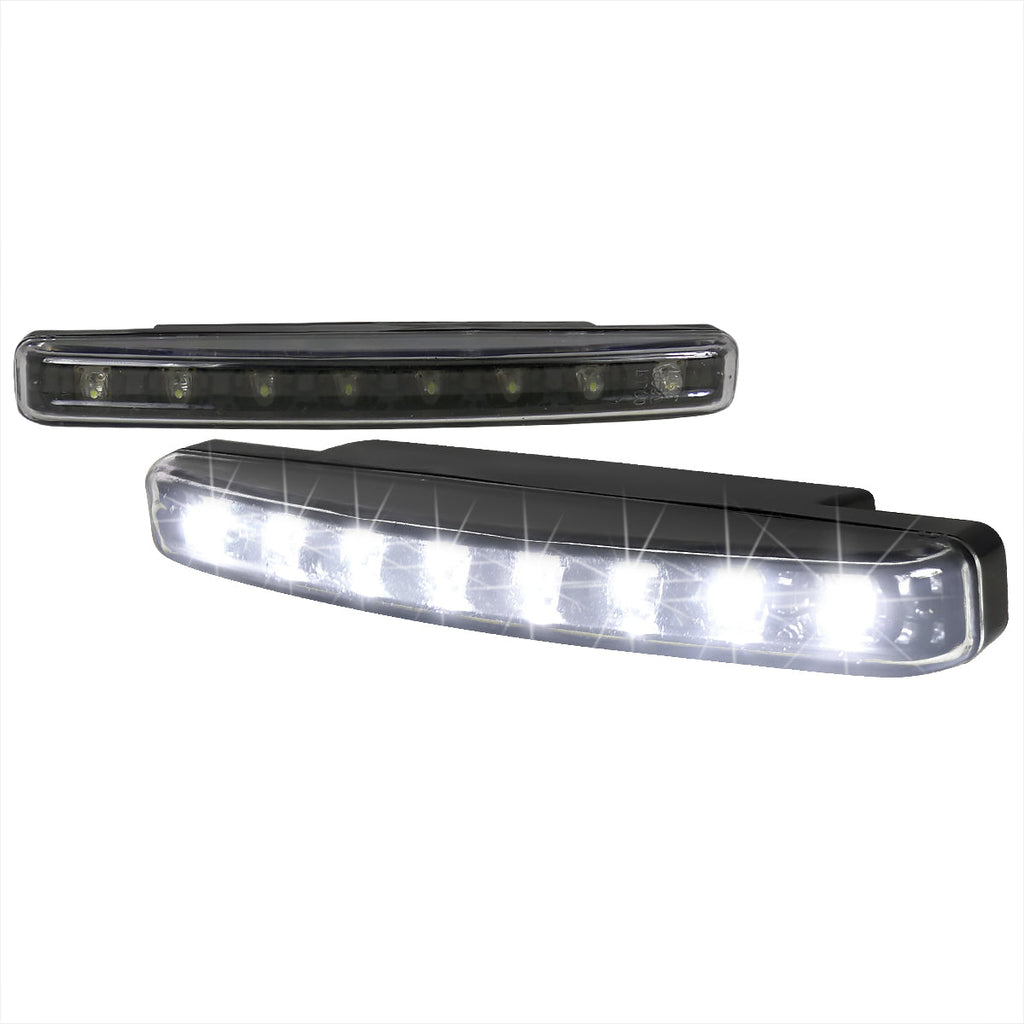 Universal 4W 8 LED 6000K Daytime Running Lights (Matte Black Housing/Clear Lens)