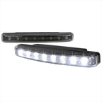 Universal 4W 8 LED 6000K Daytime Running Lights (Matte Black Housing/Clear Lens)