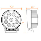 Universal Off Road 6000K Flood Beam 27W 9-LED Round Fog Light - 4PC (Black Aluminum Housing/Glass Lens)