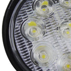 Universal Off Road 6000K Flood Beam 27W 9-LED Round Fog Light - 4PC (Black Aluminum Housing/Glass Lens)