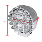 Universal Off Road 6" H3 Chrome Round Fog Lights w/ Mesh Guard - 2PC