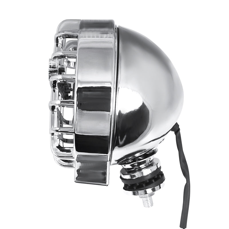 Universal Off Road 6" H3 Chrome Round Fog Lights w/ Mesh Guard - 2PC