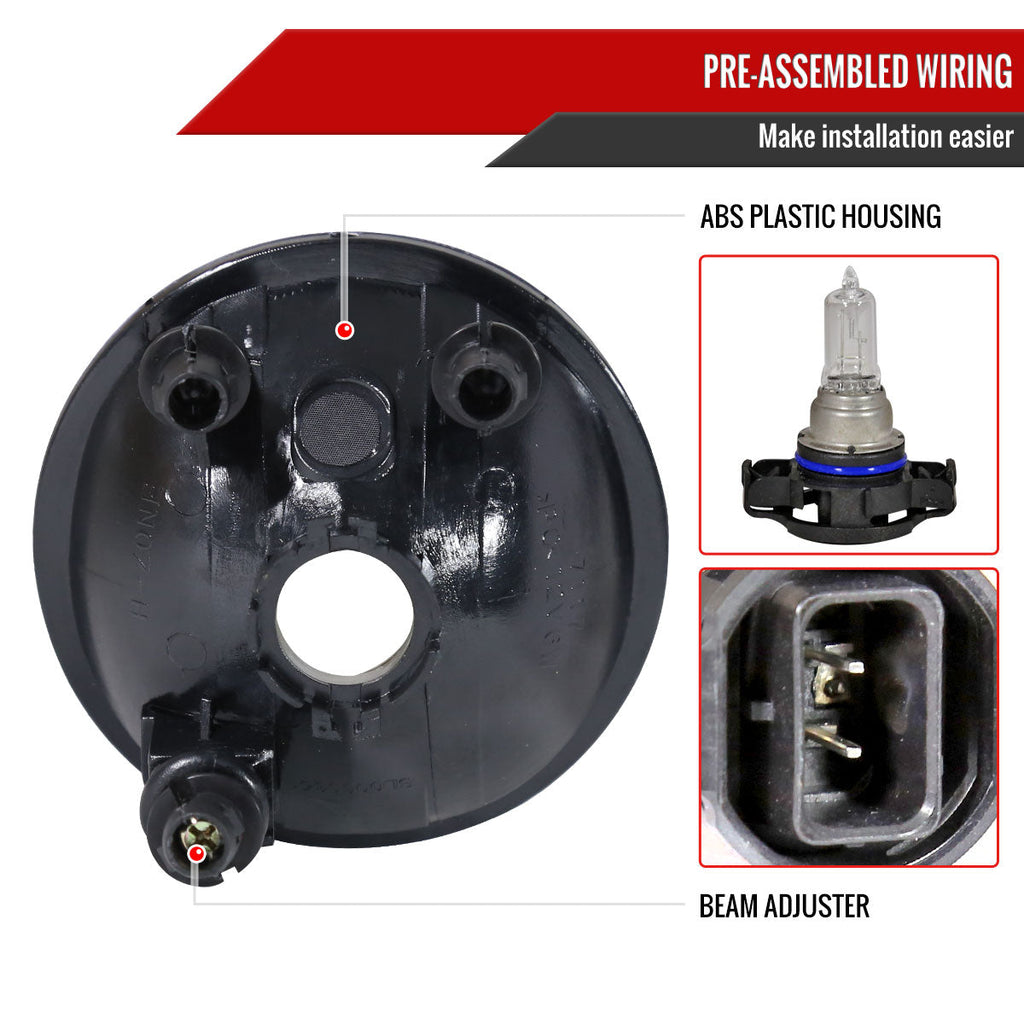 2007-2014 GMC Yukon/Yukon XL Chevrolet Suburban/Tahoe H16 Fog Lights Kit (Chrome Housing/Smoked Lens)