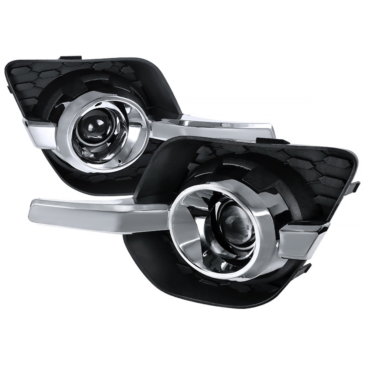 2010-2016 Chevrolet Equinox L/LT/LTZ/LS H11 Projector Fog Lights Kit (Chrome Housing/Clear Lens)