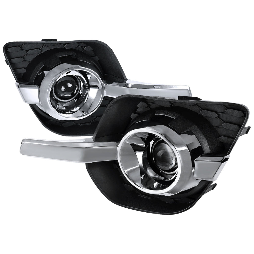 2010-2016 Chevrolet Equinox 12V/55W H11 Projector Fog Lights Kit (Chrome Housing/Clear Lens)