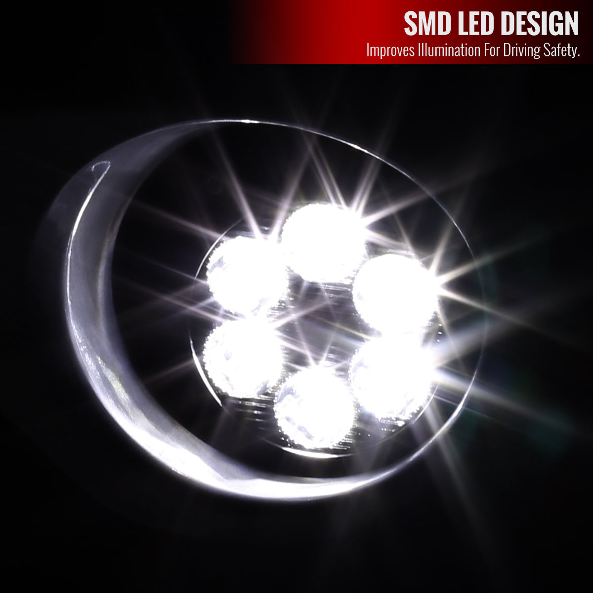 2011-2013 Toyota Highlander 6-LED Fog Lights Kit (Chrome Housing/Clear Lens)